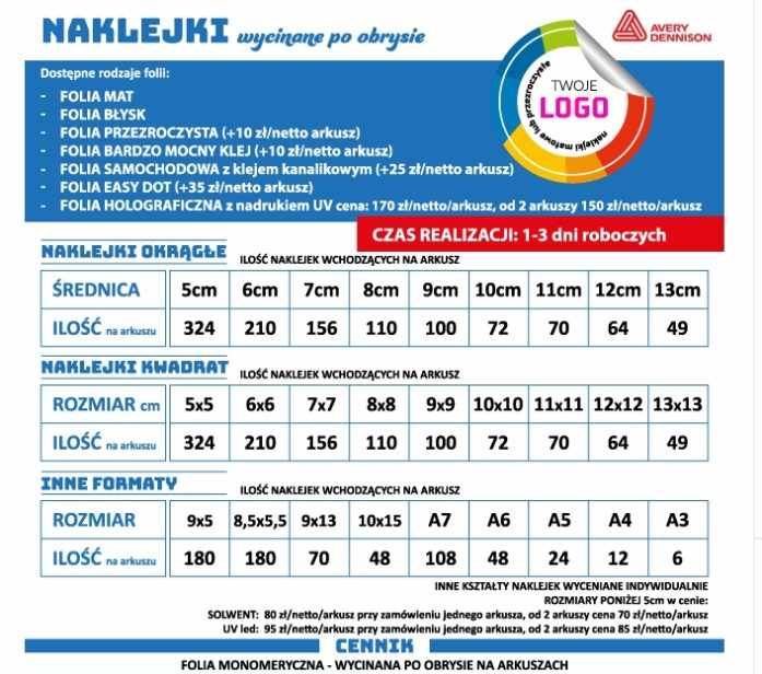 drukarnia naklejek Warszawa